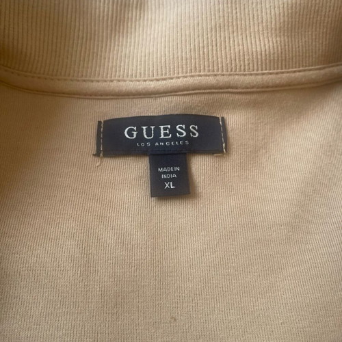 Guess men's zip-up sweatshirt XL used, beige and black