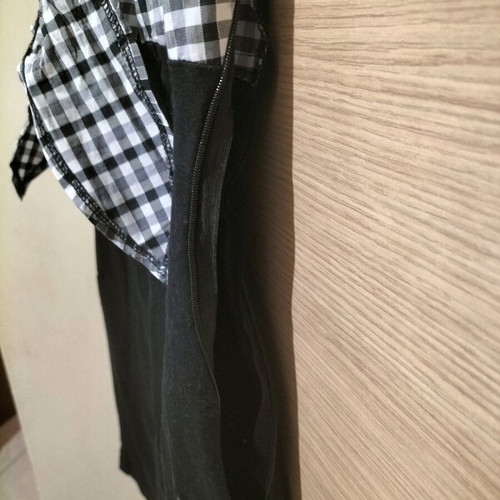 Women's checked dress like new, size S, black and white