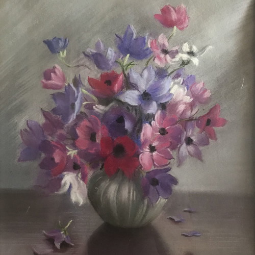 Painting by Giorgos Syrigos used, oil pastel on cardboard 45x55
