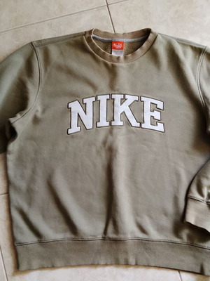 Nike Vintage Spellout Crewneck Sweatshirt Khaki Size L Like New