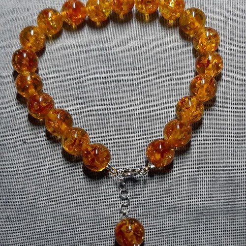 Anatoli bracelet with natural honey amber and silver 925 new handmade