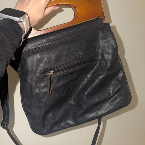 ALE leather crossbody bag with wool embroidery used