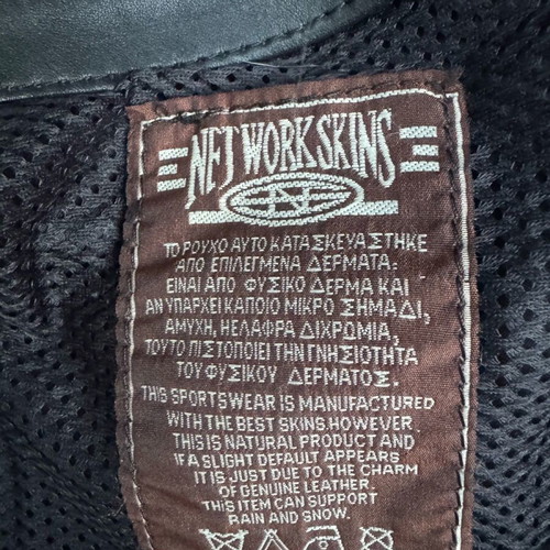 Network Skins leather motorcycle jacket and pants new, size 54