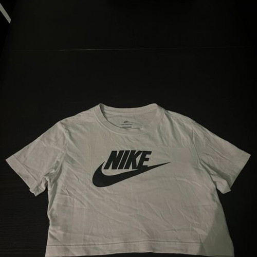 Nike white crop T-shirt, loose fit, XS