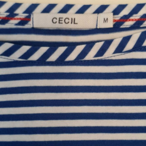 Cecil women's cotton blouse navy style with stripes like new