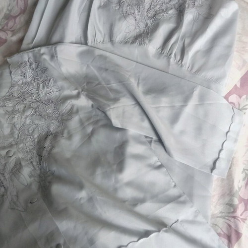 Vintage Isabelle nightgown with matching robe, like new, gray-blue