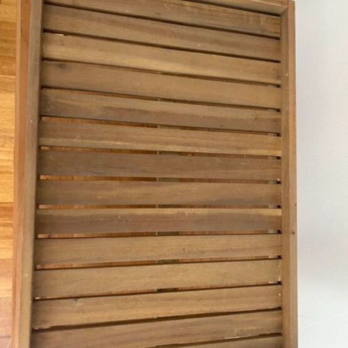 Wooden tray with stand like new, ideal for food or laptop