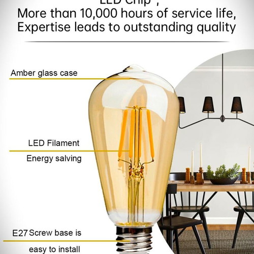 Edison type bulb 4W E27 LED chip new, retro antique 1930 style
