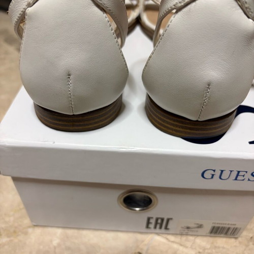Guess Leather Sandals Used White Size 38