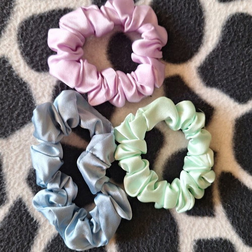 Scrunchie satin new set of 3 pastel colors