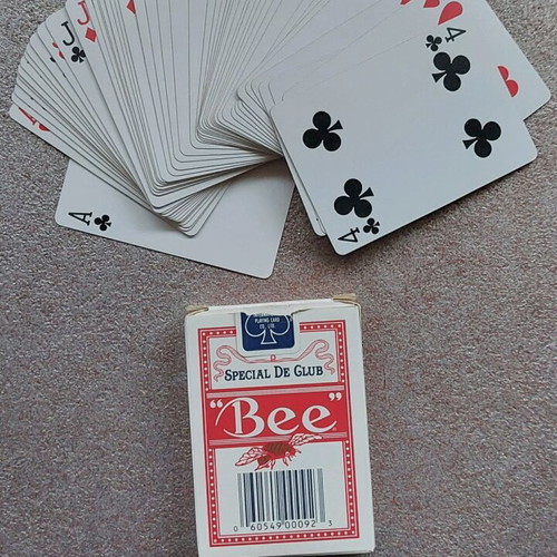Playing cards used, pack of 4
