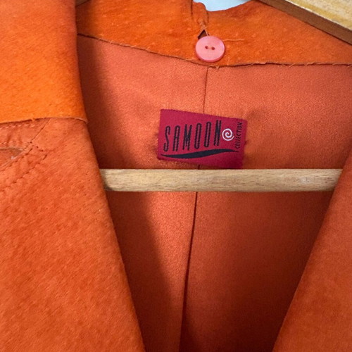 Samoon suede coat orange size 50 like new