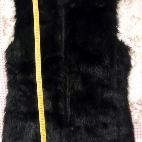 Bershka black fur vest like new