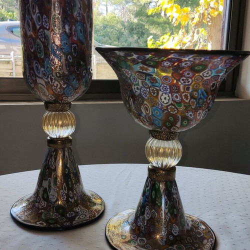Alzate Murano set new, Murrina Millefiori glass art