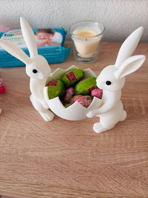 Easter Bunny Decoration like new with bowl for chocolates