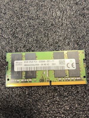 32GB DDR4 Samsung PC4-3200AA SO-DIMM μνήμη σαν καινούργια