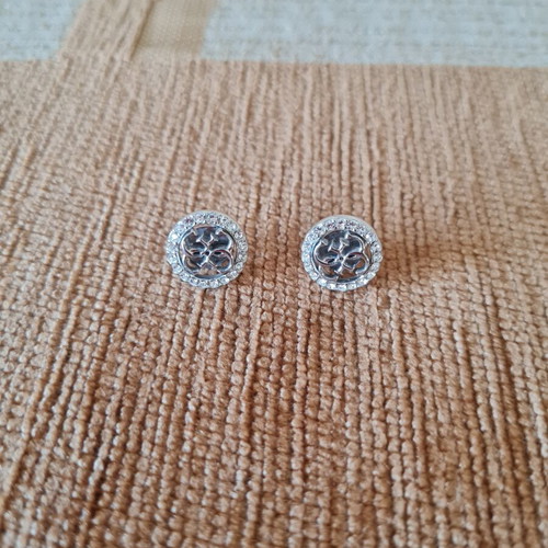Guess stainless steel earrings, silver