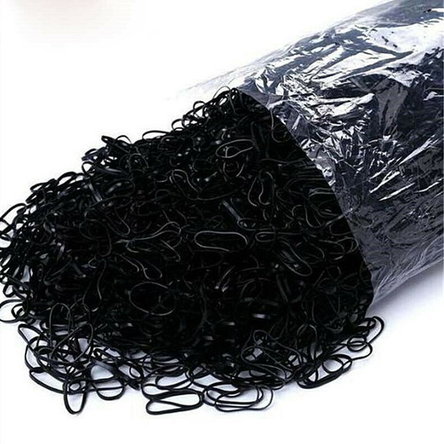 Silicone Hair Elastics Black Pack of 1000 New