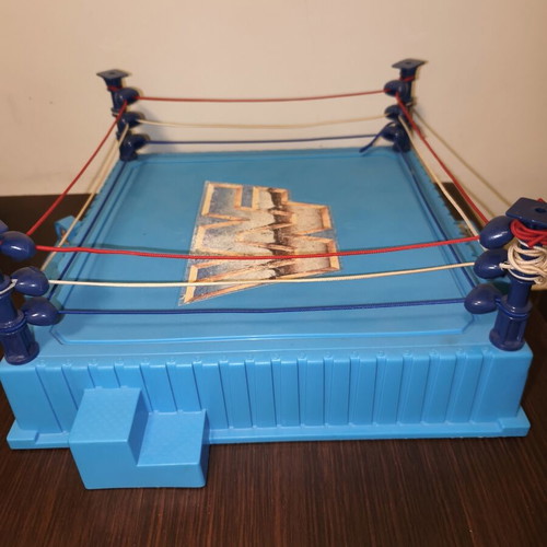 Wwf Hasbro Blue Ring and Wrestling Belt used