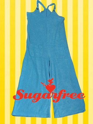 Sugarfree one-piece terry jumpsuit used, blue, beachwear