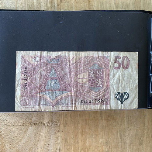 Collectible 50 Korun Czech banknote used, withdrawn from circulation