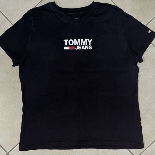 Tommy Jeans Men T-Shirt black original flag logo size L like new