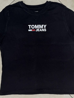 Tommy Jeans Men T-Shirt black original flag logo size L like new