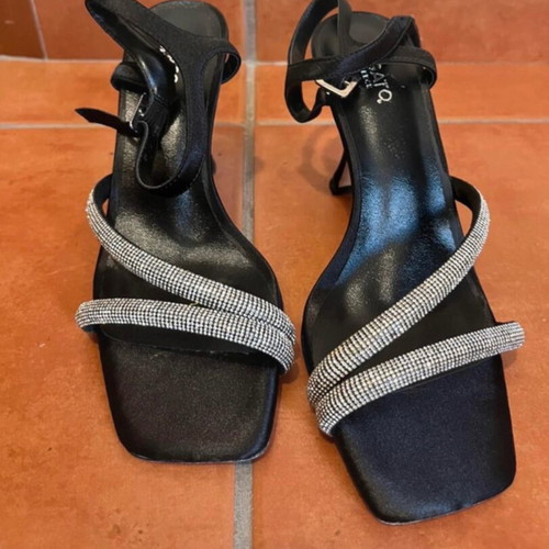 Migato high-heeled sandals with rhinestones, like new, size 38