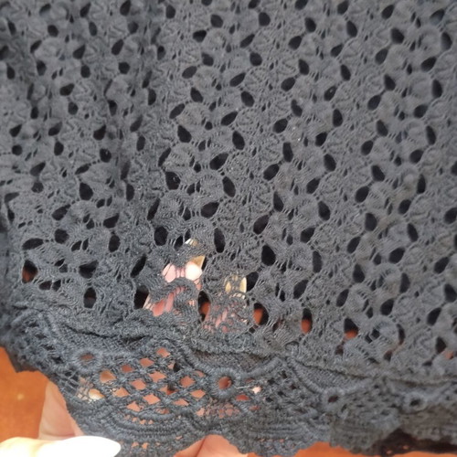 Bershka knitted blouse with bell sleeves used, black, size S