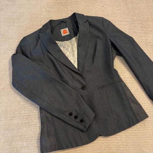 Hugo Boss tailored wool blazer women's jacket like new, dark gray