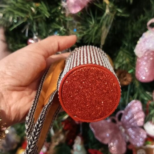 Keychain wallet like new, red with strass and glitter