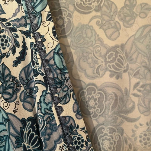 Pinko dress with deep V-neck and integrated belt, like new, size M, blue and white floral