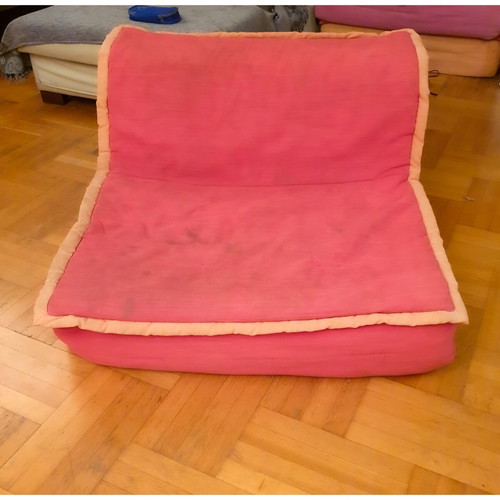 Maison Colonial lounge floor pouf chair used, coral color