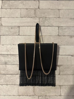 Pinko clutch bag with fringes black new shoulder style