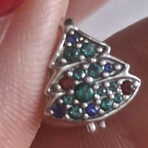 Pandora charm decorated with zircon stones the magic of Christmas like new