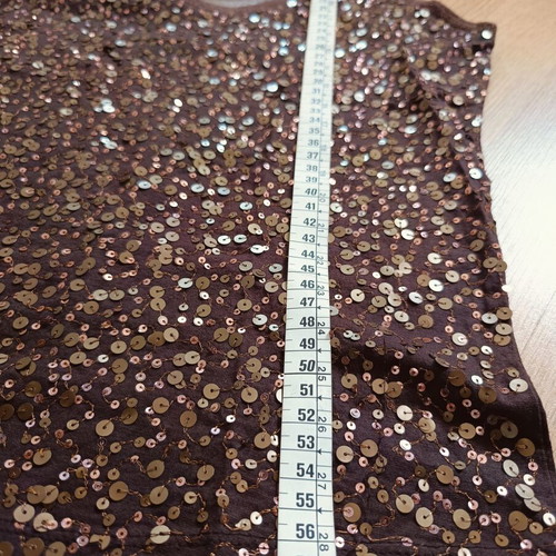 Toi&Moi sleeveless top with sequins size M like new, brown and gold