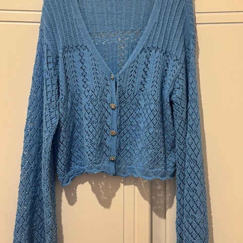 Zara knitted cardigan like new, blue, size M