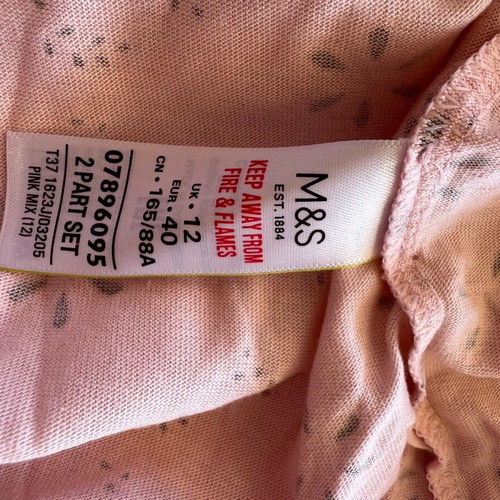 M&S women's pajamas new pink and blue floral set