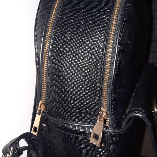 black mini backpack zara Kuromi Classic Quilted Main compartment with zip closure Ransel Backpack Zara Woman Unisex