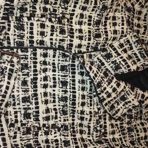 ZINI Tweed Jacket like new with belt black and white