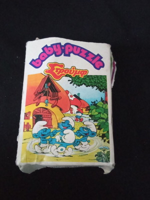 Smurf Baby puzzle vintage used, 1980s, missing 2 pieces