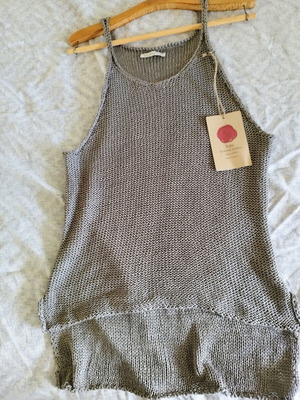 Assymetrical summer top sleeveless khaki new