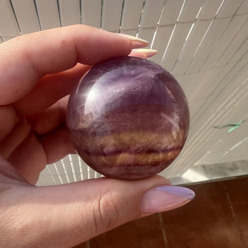 Rainbow Fluorite Crystal Sphere new, high quality 191gr