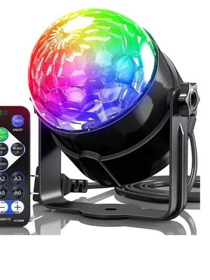 LED RGB περιστρεφόμενος προβολέας disco για πάρτι με τηλεχειριστήριο