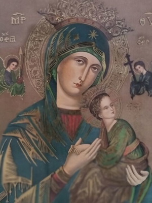 Παναγία διαρκούς βοήθειας σαν καινούργια, σε κορνίζα 26x21 εκ