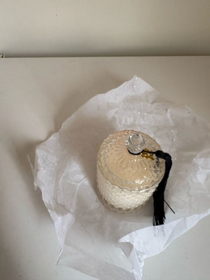 Scented white candle in jar new