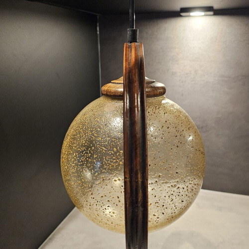 Vintage ring lamp with glass globe MCM like new