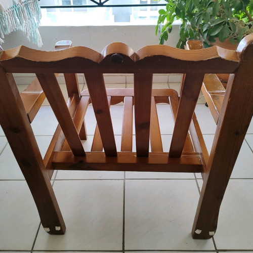 Wooden Swedish armchair used, solid wood