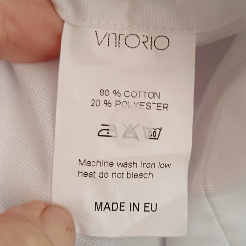 VITTORIO White Cotton Blend Shirt Size M New with Tags