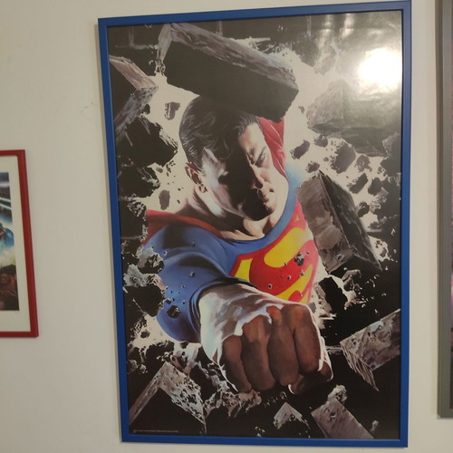 Framed Superman poster new 93x64 cm with glass cover